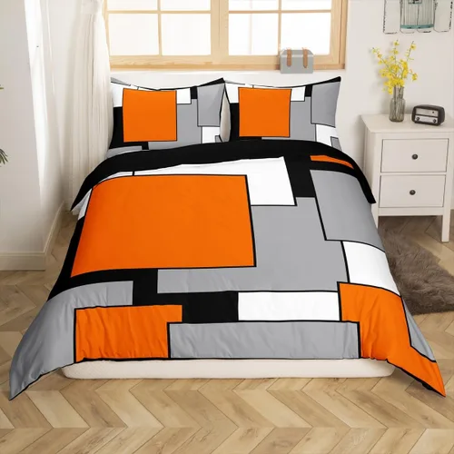Miniatura 8 de Erosebridal Funda de edredón a rayas color negro y beige, funda de edredón bohemia moderna geométrica abstracta para mujeres, hombres y adultos
