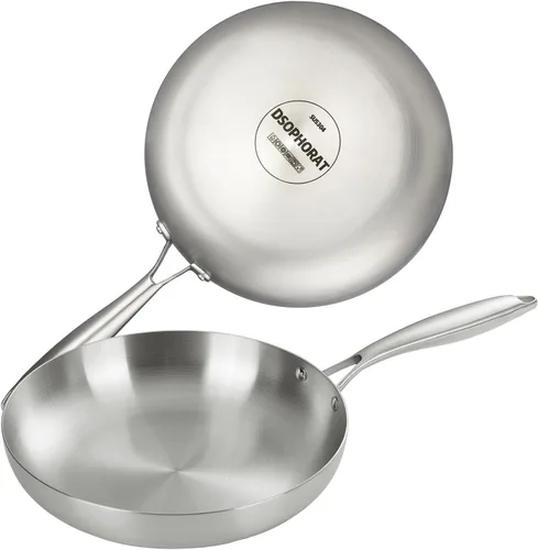 Miniatura 4 de Sartén de acero inoxidable, sartenes de grado profesional para cocinar, sartén antiadherente de acero inoxidable con revestimiento de tres capas