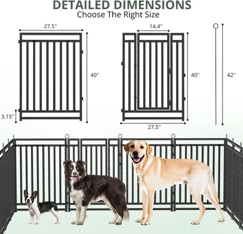 Miniatura 4 de Valla para perros para exteriores e interiores, 40 pulgadas de altura, 16 paneles de corral para perros grandes, medianos y pequeños, corral