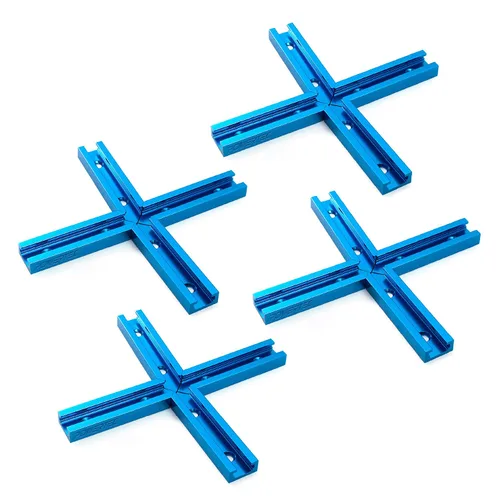 Miniatura 12 de POWERTEC 71118-P3, paquete de 6, pista en T universal de perfil de doble corte de 24 pulgadas con agujeros de montaje preperforados, pista en T