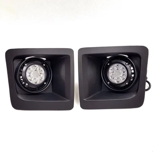 Miniatura 3 de LEDIN Compatible con GMC Sierra 2014-2015 con parachoques delantero LED integrado, luces antiniebla transparentes, par de biseles