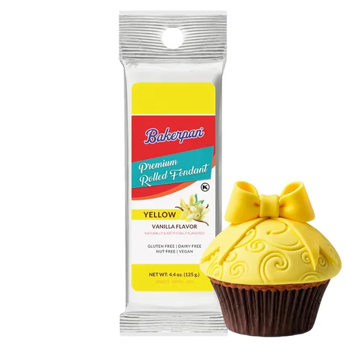 Miniatura 13 de Bakerpan Fondant blanco enrollado prémium para decoración de pasteles, sabor a vainilla, 4.4 onzas (fabricado en Estados Unidos)