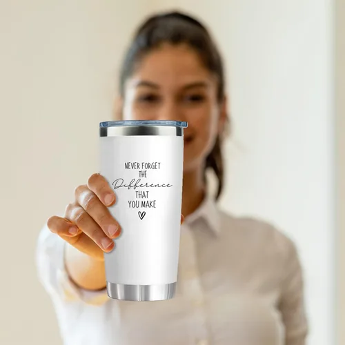 Miniatura 3 de CHICKOR Vaso aislado de 20 onzas – Regalo para hacer diferencias – Never Forget the Difference You Make – Regalos de agradecimiento al jefe