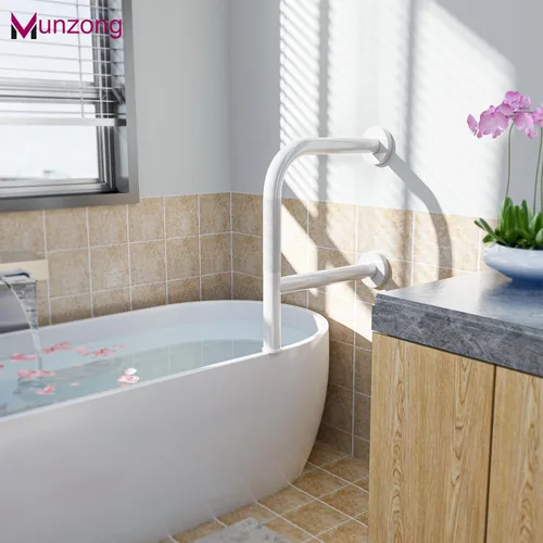 Miniatura 2 de Munzong - Barra de seguridad para bañera con doble agarre, barra de agarre antideslizante en forma de F de 16 pulgadas para personas mayores