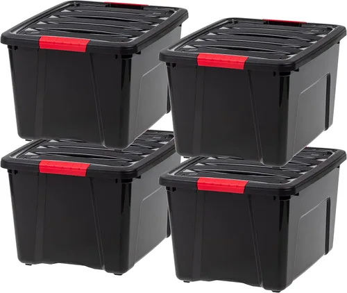 Miniatura 13 de IRIS USA - Caja de almacenamiento de plástico de 13 cuartos de galón con tapa y pestillos – Paquete de 6 – sin BPA, solución de organización
