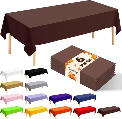 Miniatura 32 de Paquete de 6 manteles de plástico desechables patrióticos de 54 x 108 pulgadas, para fiestas con temática conmemorativa, desechables para mesas de 6