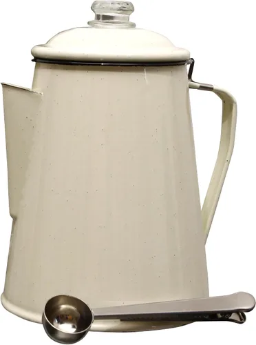 Miniatura 2 de IN FUSION Caldera de camping con revestimiento de esmalte y tapa de vidrio para mochileros, camping, cocina, sobre estufa y olla hace que 12 tazas