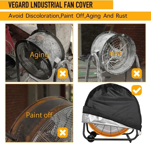 Miniatura 7 de VEGARD Cubierta de ventilador industrial: cubierta resistente al agua y al polvo para ventilador de piso de alta velocidad de 18 y 20 pulgadas
