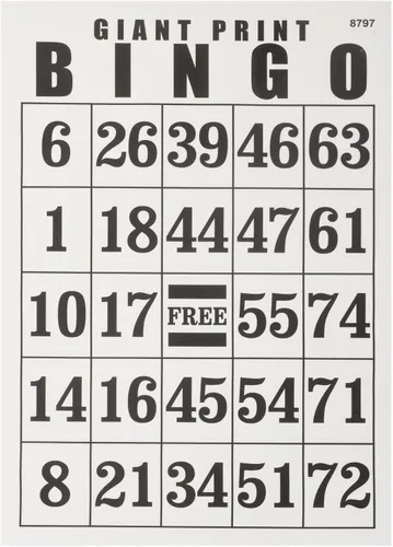 MAGNIFYING AIDS Tarjeta de bingo de impresión gigante