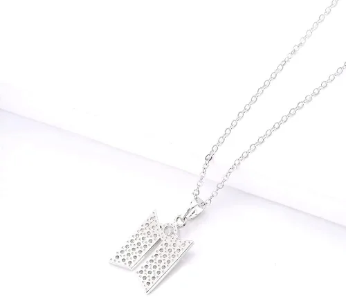 Miniatura 4 de YANENG KPOP Bangtan - Collar con colgante de circonita cúbica para fanáticos del ejército regalo para mujeres y niñas Metal Circonia cúbica