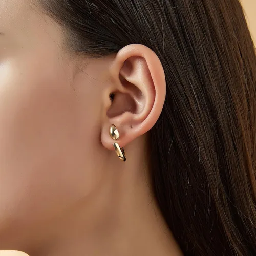 Miniatura 5 de Aretes de aro para mujer, chapados en oro de 18 quilates, joyería de regalo