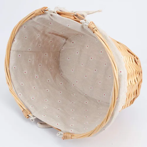 Miniatura 4 de ZOENHOU 2 cestas vacías de mimbre natural, tejida a mano, grandes recuerdos, cesta de picnic con asas para recoger frutas, verduras, huevos, dulces