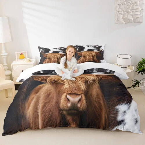 Miniatura 19 de Homewish Juego de ropa de cama de elefante, tamaño Queen, funda de edredón a rayas azules para niños y niñas, juego de funda de edredón de animales