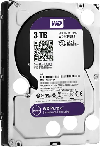 Miniatura 2 de Western Digital WD30PURX - Disco duro de vigilancia púrpura de 3 TB - Clase 5400 RPM SATA 6 Gb/s 64MB caché 3.5 pulgadas - WD30PURX [versión antigua]