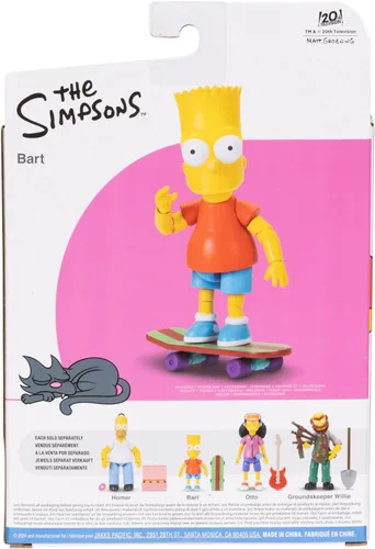Miniatura 6 de JAKKS Pacific Disney - Figuras de acción de Los Simpson, paquete de 4 figuras coleccionables de 5 pulgadas de Wave 1, Homer, Bart, Groundskeeper