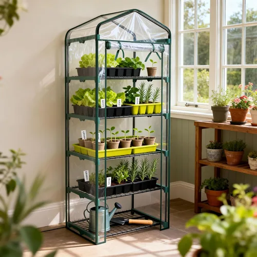 Miniatura 8 de Worth Garden - Invernadero portátil para interiores y exteriores, para plantas y jardinería, con tapa y puerta con cremallera enrollable Cubierta