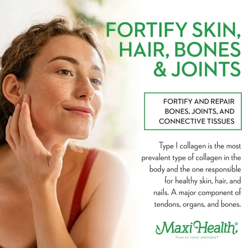 Miniatura 4 de Maxi Health Polvo de péptidos de colágeno – Colágeno en polvo marino sin sabor tipo I para mujeres y hombres – Suplemento proteico capturado