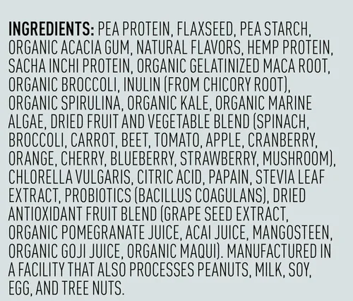 Miniatura 6 de Vega - Proteína vegetal en polvo de reemplazo alimenticio, orgánica, VEG00521, Original, Original, 1