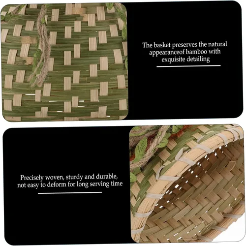 Miniatura 8 de Cabilock Cesta de flores tejida a mano pequeña cesta de pescado almacenamiento de bambú para decoración de cocina estilo aleatorio