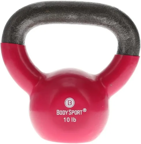 Miniatura 12 de Body Sport Pesas rusas de hierro con revestimiento de vinilo – Pesa rusa para levantamiento de pesas – Pesa rusa de entrenamiento de fuerza