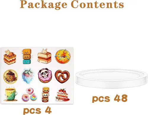 Miniatura 4 de Oui - Juego de 48 tapas para tarros de yogur Oui, tapas de repuesto de plástico transparente compatibles con tarros de yogur Oui, tapas para tarros
