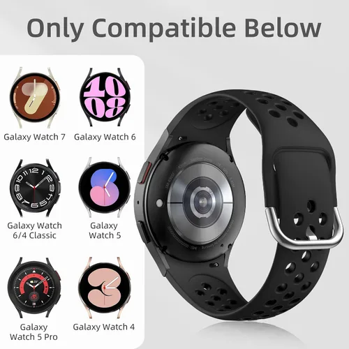 Miniatura 4 de DaQin Correa Deportiva Sin Espacios Compatible con Samsung Galaxy Watch 7/6/5/4 Banda 40mm 44mm/Galaxy Watch FE/Watch 6 4 Classic 43mm 47mm 42mm