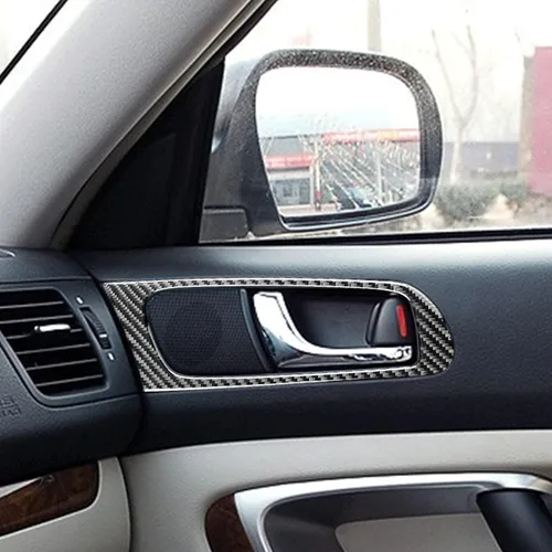 Miniatura 3 de Adhesivo de fibra de carbono real para interior de coche compatible con Subaru Legacy Outback 2005 2006 2007 2008 2009 4 piezas accesorios