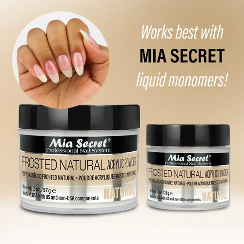 Miniatura 5 de Mia Secret Polvo acrílico natural esmerilado fabricado en Estados Unidos, varios tamaños (1 oz.)