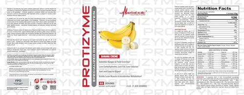 Miniatura 2 de Metabolic Nutrition, Protizyme, 100% proteína de suero en polvo, alto en proteínas, bajo en carbohidratos, proteína de suero baja en grasa, enzimas