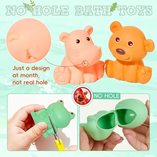 Miniatura 2 de Juguetes de baño para bebés de 6 a 12 meses Juguetes de baño sellados, sin agujeros y sin moho para niños pequeños Juguetes flotantes suaves