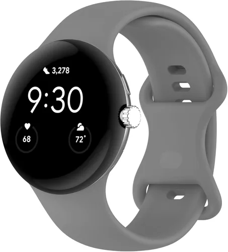 Miniatura 24 de Correa Compatible con Google Pixel Watch 1/2/3/4 (41mm), Pulsera de Reemplazo de Silicona Suave Deportiva para Google Pixel Watch 41mm Negro
