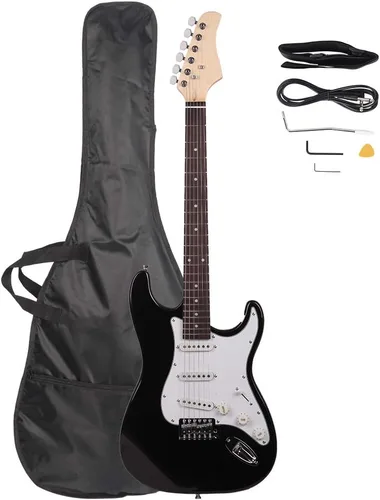 Guitarra eléctrica de diapasón de palisandro de 39 pulgadas, kit de guitarra eléctrica para principiantes de cuerpo sólido de tamaño completo con