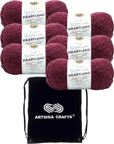 Miniatura 16 de Lion Brand Heartland Capitol Reef 136-140 (3 cadejos - mismo lote de tinte) Hilo estambre medio #4 acrílico para crochet y tejer con bolsa