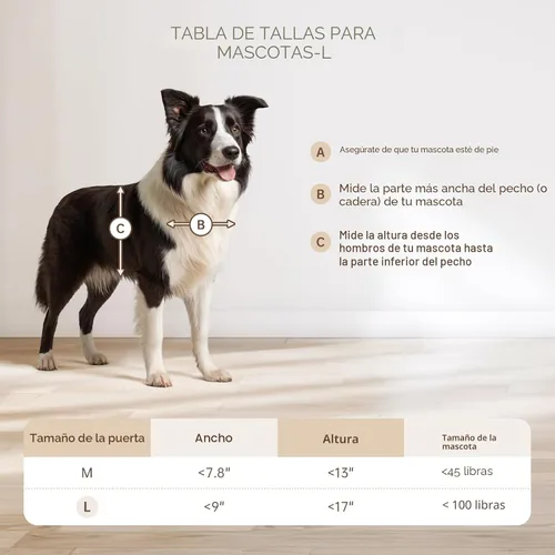 Miniatura 6 de Puerta de plástico para perros que nunca se oxida, puerta grande para perros, puerta para perros para una fácil instalación en puertas o paredes