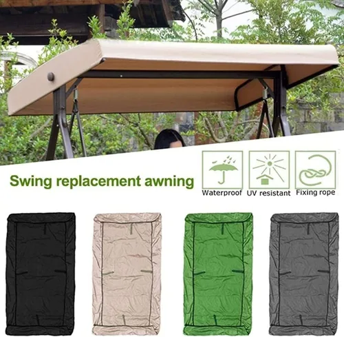 Miniatura 2 de Toldo de repuesto para asiento de columpio de jardín, cubierta de toldo de columpio de 3 plazas, cubierta superior impermeable para silla columpio