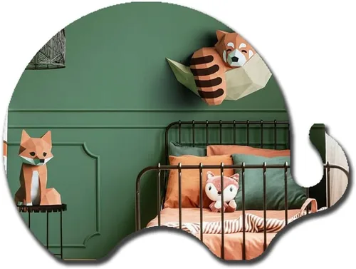 Miniatura 7 de Lindo espejo acrílico con diseño de oso antiarañazos, irrompible, inastillable, HD templado, espejos decorativos de pared para el hogar, oficina