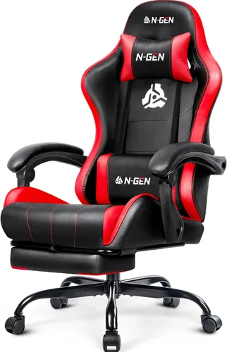 Miniatura 7 de NEO CHAIR Silla para Videojuegos con Reposapiés, Silla de Oficina Ergonómica de Respaldo Alto y Cómoda, con Soporte Lumbar, Altura Ajustable