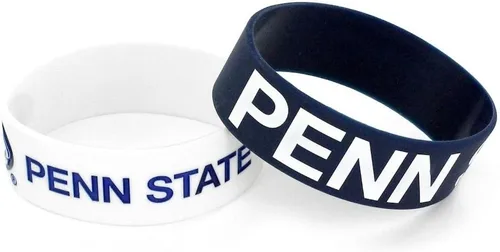 Miniatura 2 de aminco NCAA - Juego de pulseras de goma de silicona para hombre, paquete de 2