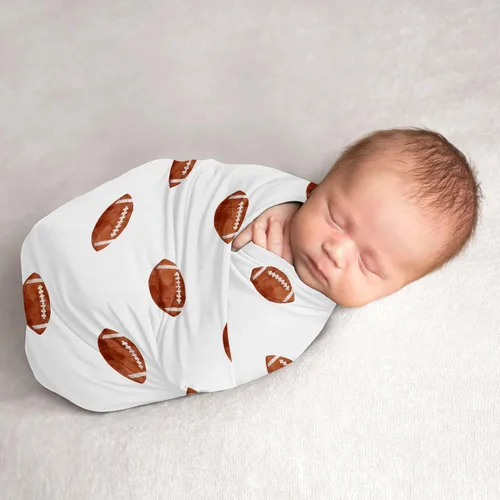 Miniatura 7 de Sweet Jojo Designs Béisbol Bebé Niño Manta Manta Jersey Stretch Knit para Recién Nacido o Infantil Recibir Seguridad - Rojo y Blanco Americana Sports