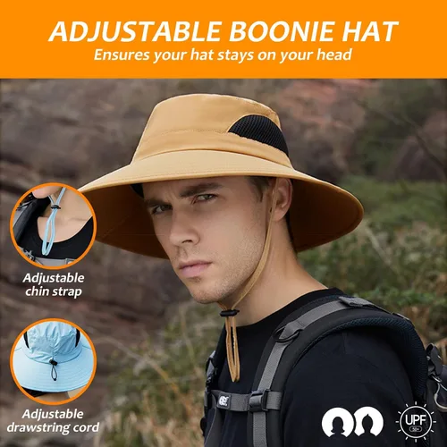 Miniatura 2 de Surblue Sombrero de sol para mujeres/hombres, sombrero de pesca con protección UV UPF 50+ sombrero de pescador de ala ancha Caqui