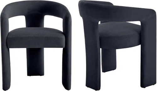 Miniatura 13 de Modern Boucle - Juego de 2 sillas de comedor tapizadas con diseño de barril con brazo, cómodas sillas laterales para cocina, comedor, recepción