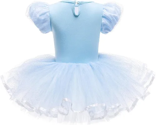 Miniatura 3 de Leotardos de ballet para niñas, con falda de tutú, manga corta, para Halloween, Navidad, fiesta, vestido elegante