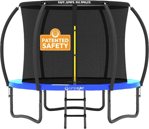 Miniatura 23 de Jumpzylla - Cama elástica recreativa para niños, con red de seguridad, escalera y revestimiento antioxidante, de 8, 10, 12, 14, 15 y 16 pies