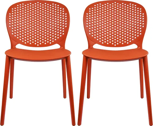 Miniatura 35 de 2xhome Juego de 2 sillas de comedor para patio Silla auxiliar moderna apilable para piscina al aire libre Plástico resistente a la intemperie