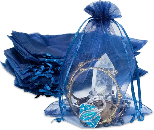 Miniatura 28 de TheDisplayGuys - Paquete de 48 bolsas de regalo de organza transparente negra de 2 x 2-3/4 pulgadas con cordón, bolsas de regalo para joyas, bolsas