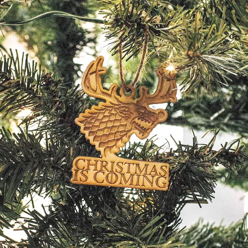 Miniatura 5 de Adorno – Se acerca la Navidad – Madera Cruda 4 x 3 pulgadas