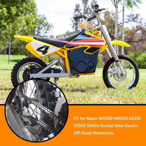 Miniatura 2 de HOLATO Cadena de transmisión de 25 eslabones 132 + eslabón maestro para Razor MX500 MX650 SX350 SX500 SX650 Rocket Bike Electric Off-Road Motocross