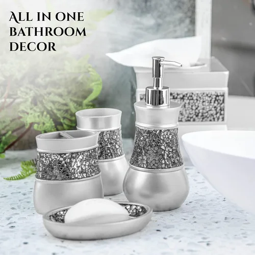 Miniatura 7 de Creative Scents juego de accesorios de lujo para baño, 4 piezas