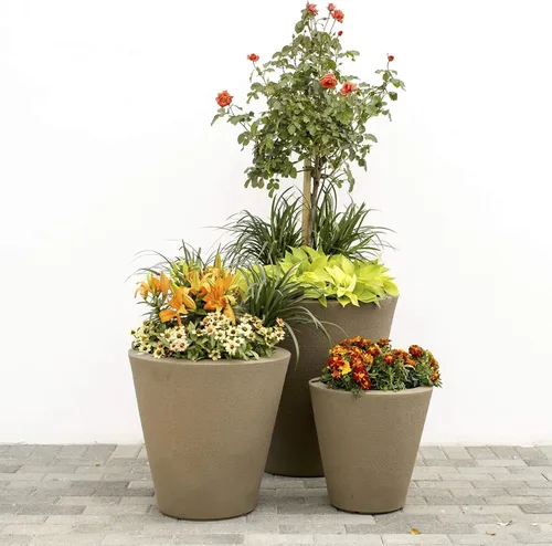 Miniatura 5 de Crescent Garden Maceta de autorriego para interiores y exteriores, negro caviar, 16 pulgadas, Caviar negro