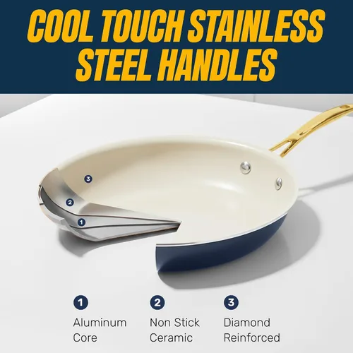 Miniatura 6 de GOTHAM STEEL - Juego de 12 piezas de utensilios de cocina de cerámica antiadherente, juego de ollas y sartenes de cerámica antiadherentes